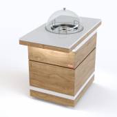 Прилавок диспенсер для тарелок тепловой островной RBN40HSI-СС ШС Filin 600x1100x860мм