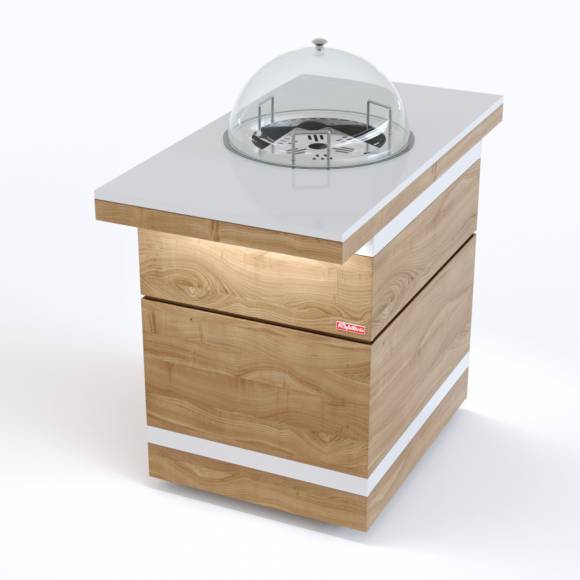 Прилавок диспенсер для тарелок тепловой островной RBN40HSI-СС ШС Filin 600x1100x860мм