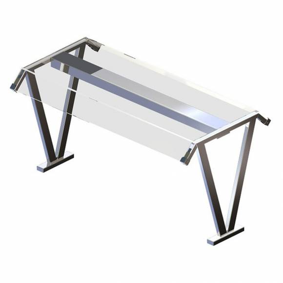 Полка настольная V-образная Gastrolux ПН-15.64/V/З закаленное стекло, без подсветки, нерж.сталь