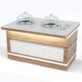 Прилавок диспенсер для тарелок тепловой островной RBN43HSI-ЖЖ ШС Filin 1475x1100x860мм