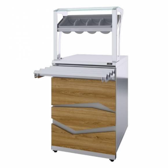 Прилавок для приборов и подносов Zigzag Luxstahl ПП (С)-600 Premium (камень) +столешница Прилавок для приборов и подносов Zigzag Luxstahl ПП (С)-600 Premium (камень) +столешница