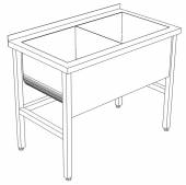 ВМ2 Ванна моечная сварная 2-х секционная 1700*400*850 гл.350 с бортом ВМ2 Ванна моечная сварная 2-х секционная 1700*400*850 гл.350 с бортом