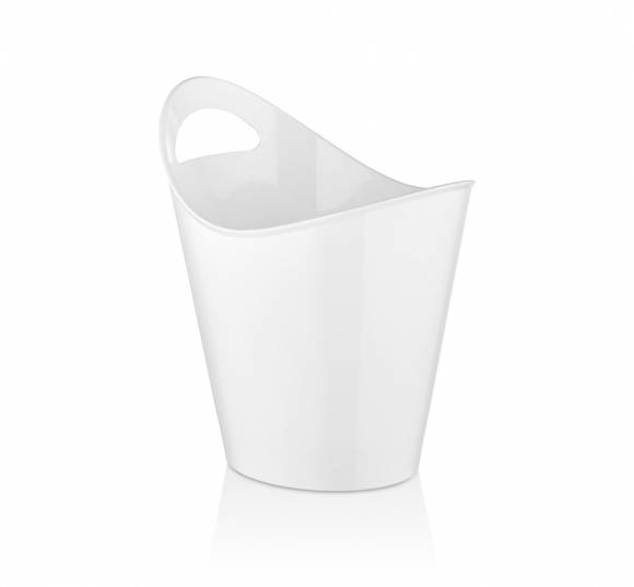 Ведро для шампанского поликарбонат 4л. 60*200/160*130 мм. h=280 мм. с ручкой белое GP 76884