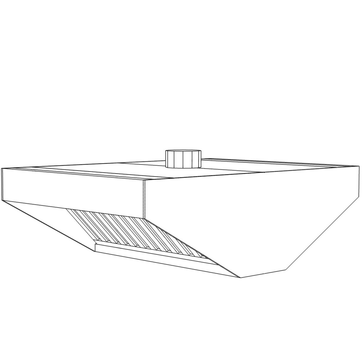 Зонты вытяжные островные Г-образные